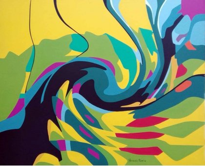 ACRILICO SU TELA PIERNICOLA MUSOLINO ' VENTO D 'AUTUNNO ' dimensioni L 100 x H 80 cm