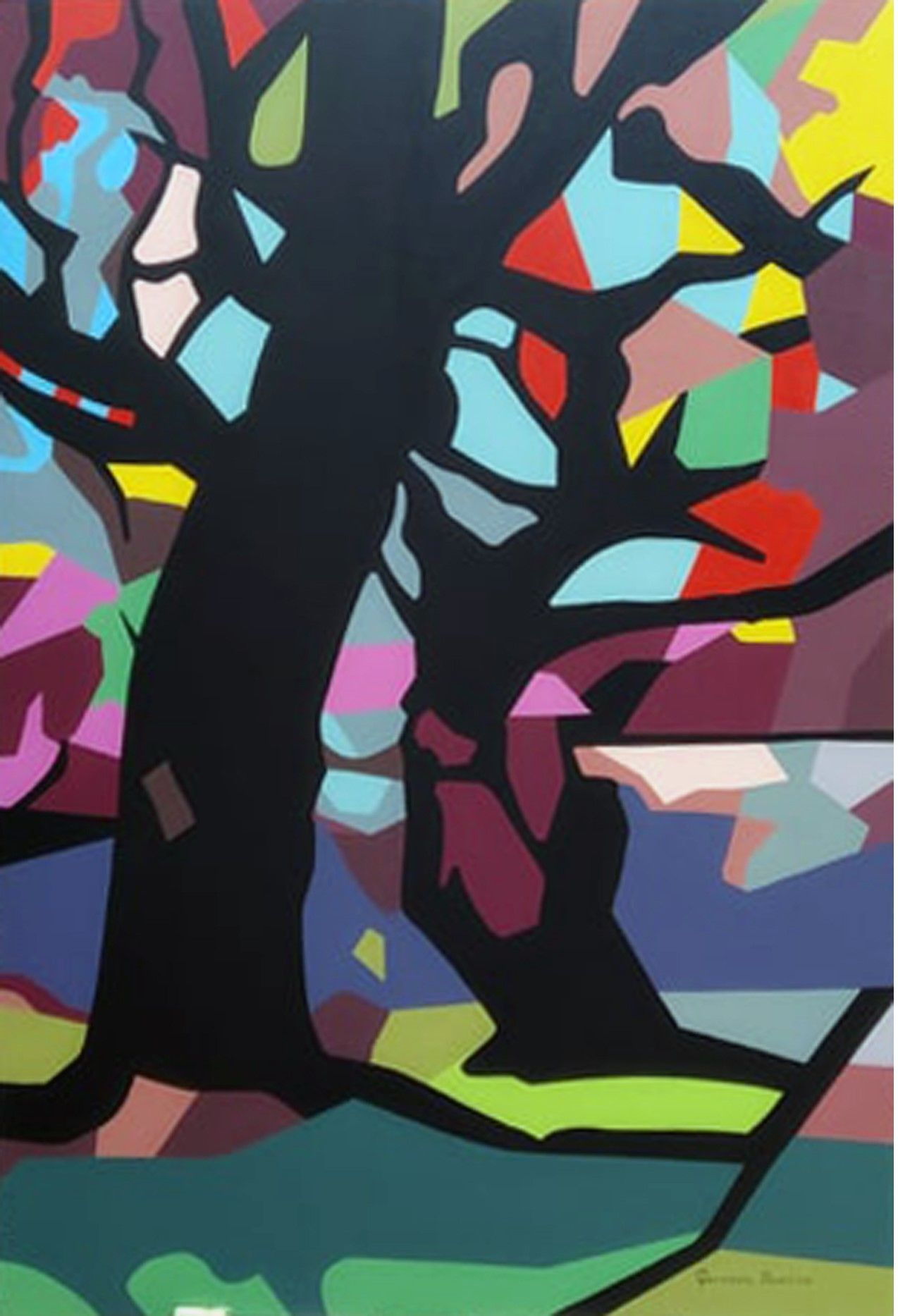 ACRILICO SU TELA  PIERNICOLA  MUSOLINO ' AUTUNNO '  dimensioni L 70 x  H 100 cm.