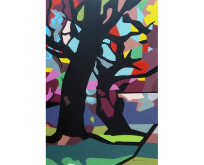 ACRILICO SU TELA PIERNICOLA MUSOLINO ' AUTUNNO ' dimensioni L 70 x H 100 cm.