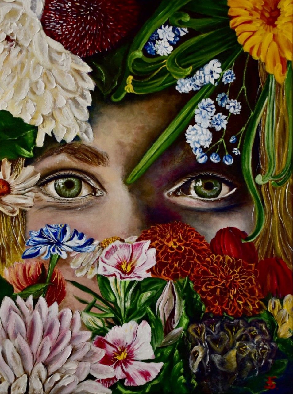 ACRILICO SU TELA  DANIELA  FACCHI ' HOPE  '  dimensioni L 60 x H 80 cm.