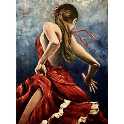 ACRILICO SU TELA DANIELA FACCHI ' SOUL AND FIRE ' dimensioni L 60 x H 80 cm.