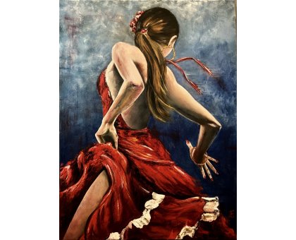 ACRILICO SU TELA DANIELA FACCHI ' SOUL AND FIRE ' dimensioni L 60 x H 80 cm.