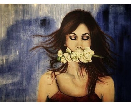 ACRILICO SU TELA DANIELA FACCHI ' REBIRTH ' dimensioni L 100 x H 70 cm.