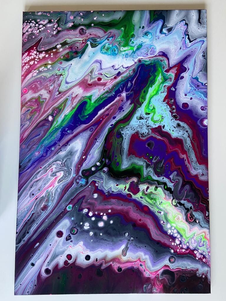 ACRILICO SU TELA  ARIANNA DI TROILA ' UNIVERSI SCONOSCIUTI '  dimensioni L 60 x H 90 cm.