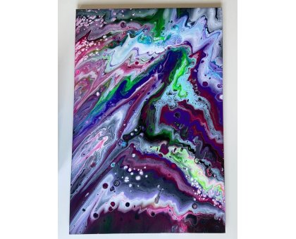 ACRILICO SU TELA ARIANNA DI TROILA ' UNIVERSI SCONOSCIUTI ' dimensioni L 60 x H 90 cm.