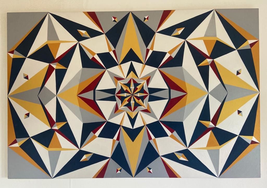 ACRILICO SU TELA  ARIANNA DI TROILA ' IMPERIAL '  dimensioni L 150 x H 100 cm.