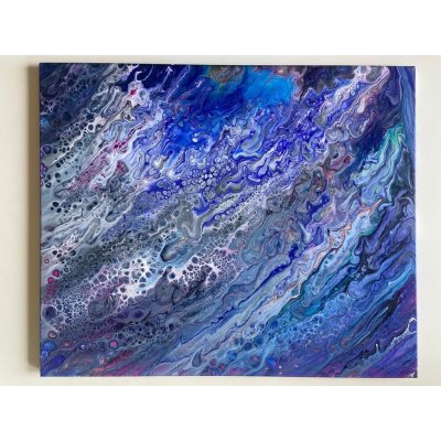 ACRILICO SU TELA ARIANNA DI TROILA ' MOVIMENTO DEL MARE ' dimensioni L 60 x H 50 cm.