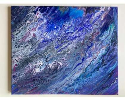 ACRILICO SU TELA ARIANNA DI TROILA ' MOVIMENTO DEL MARE ' dimensioni L 60 x H 50 cm.