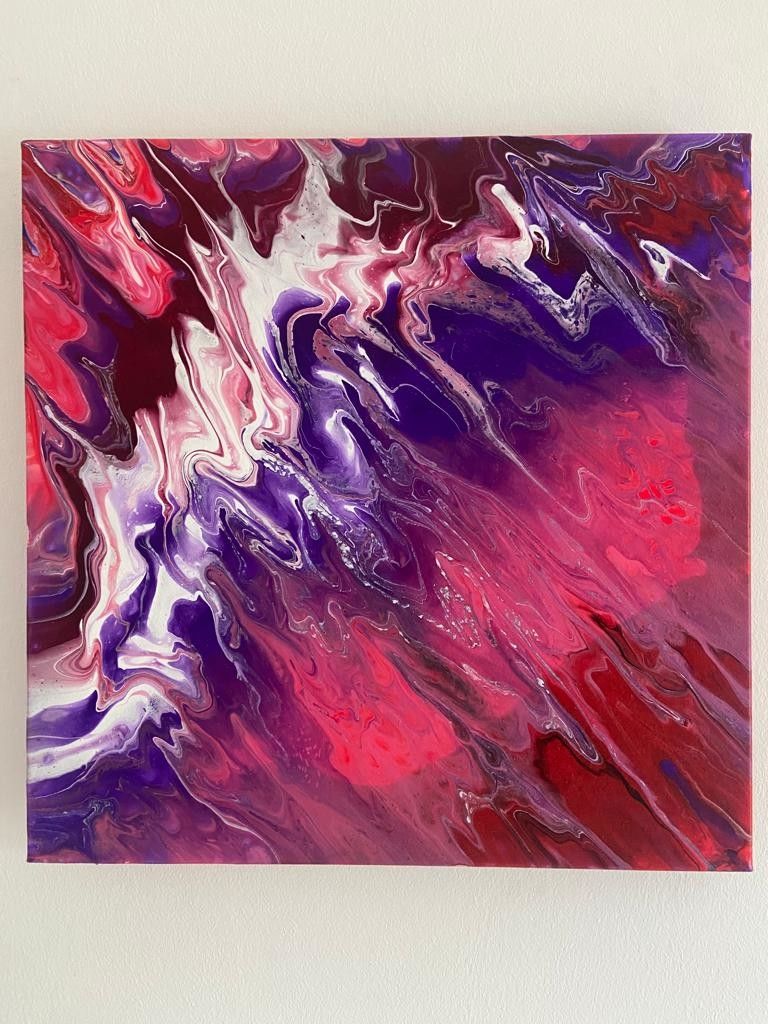 ACRILICO SU TELA ARIANNA DI TROILA ' FLASH OF COLOR '  dimensioni L 40 x H 40 cm.