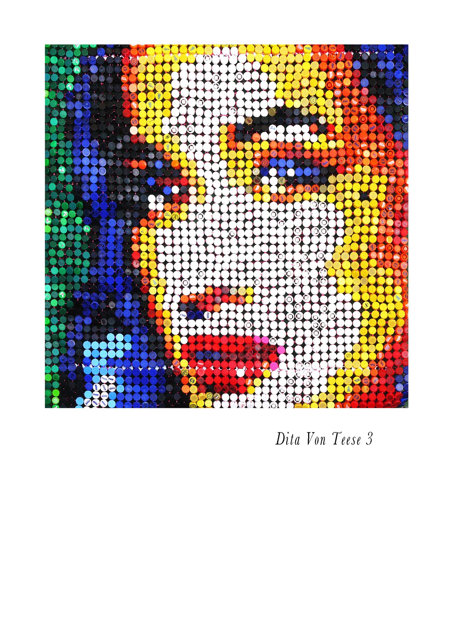 MIXED MEDIA JORGE CASTRO GOMEZ " DITA VON TEESE 3 "  dimensioni L 145 x H 145 cm.