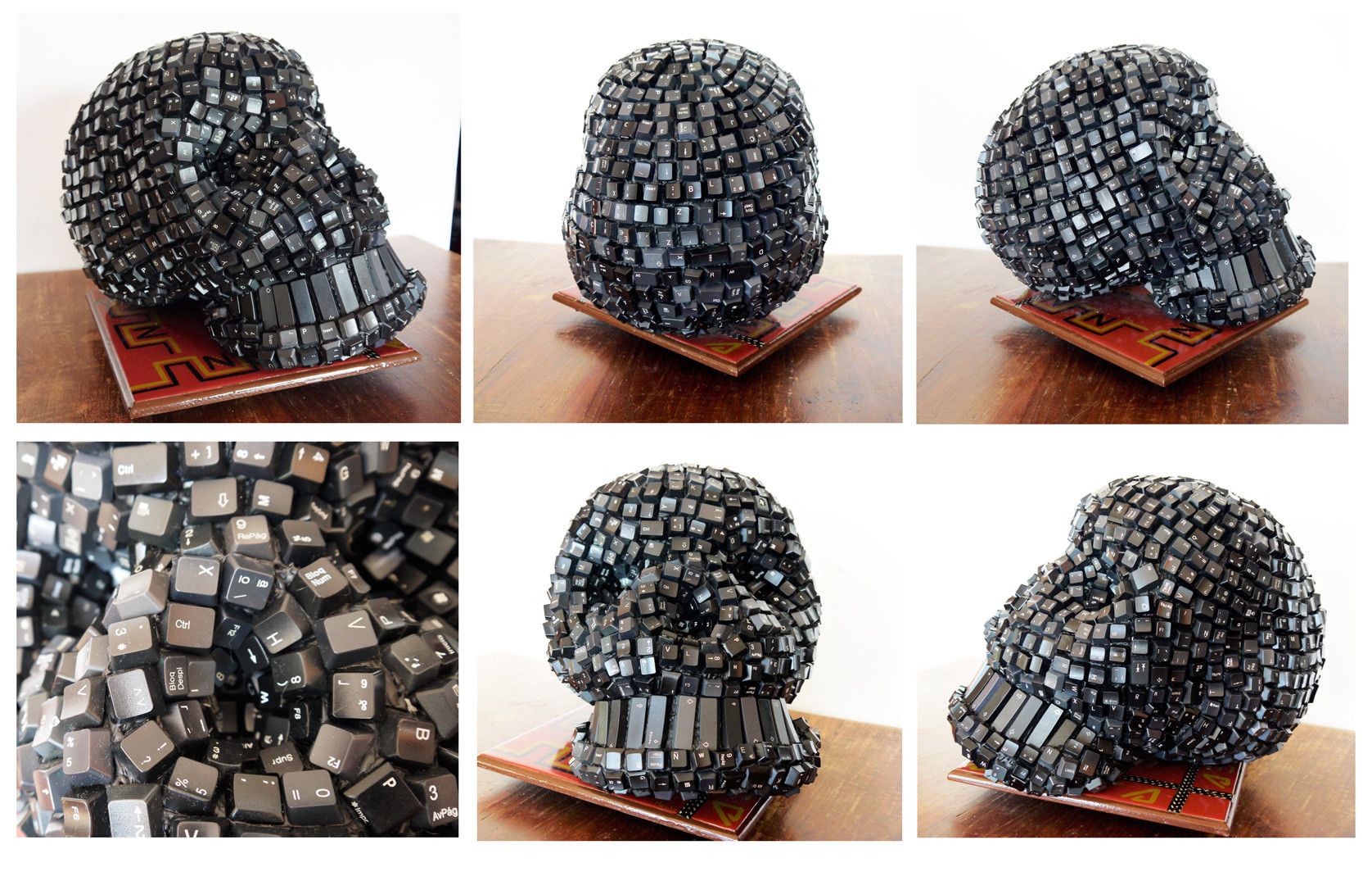SCULTURA JORGE CASTRO GOMEZ " FACE DEATH "  dimensioni L 30 x H 30 x P 40 cm.