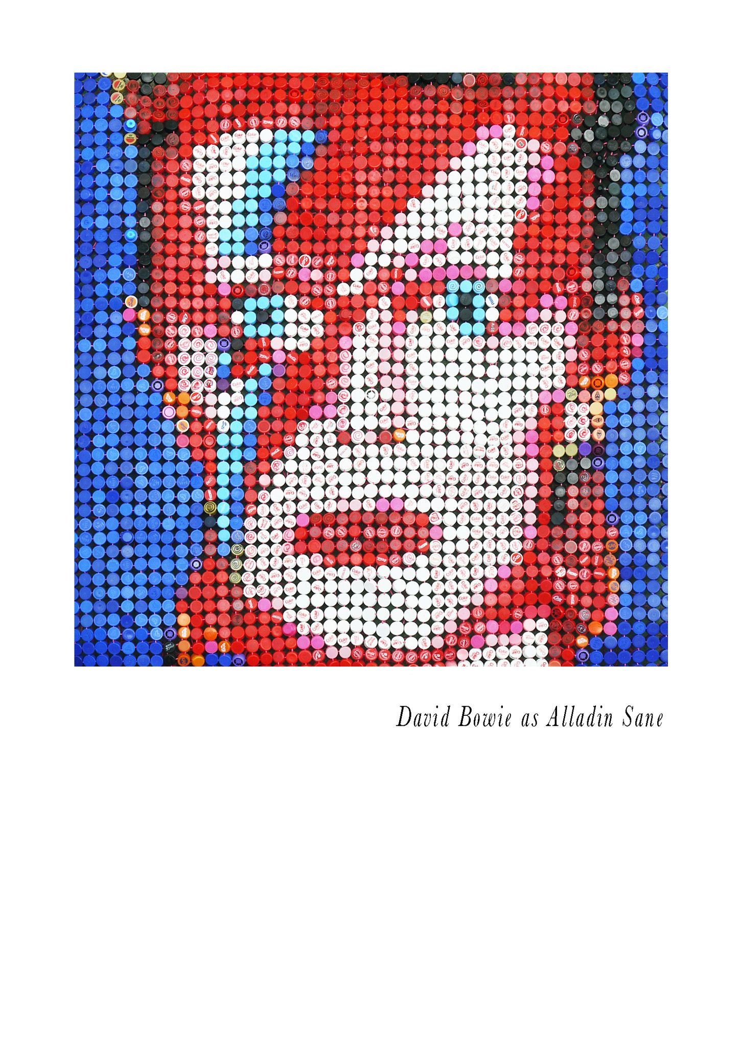 MIXED MEDIA JORGE CASTRO GOMEZ " BOWIE "  dimensioni L 140 x H 140 cm.