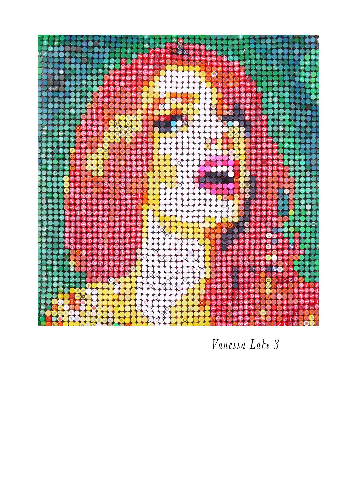 MIXED MEDIA JORGE CASTRO GOMEZ " VANESSA LAKE 3 "  dimensioni L 145 x H 145 cm.