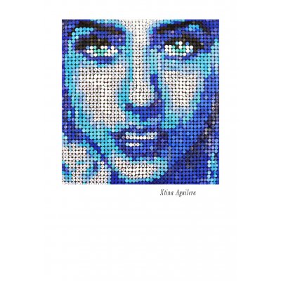 MIXED MEDIA JORGE CASTRO GOMEZ ' XTINA AGUILERA ' dimensioni L 145 x H 145 cm.