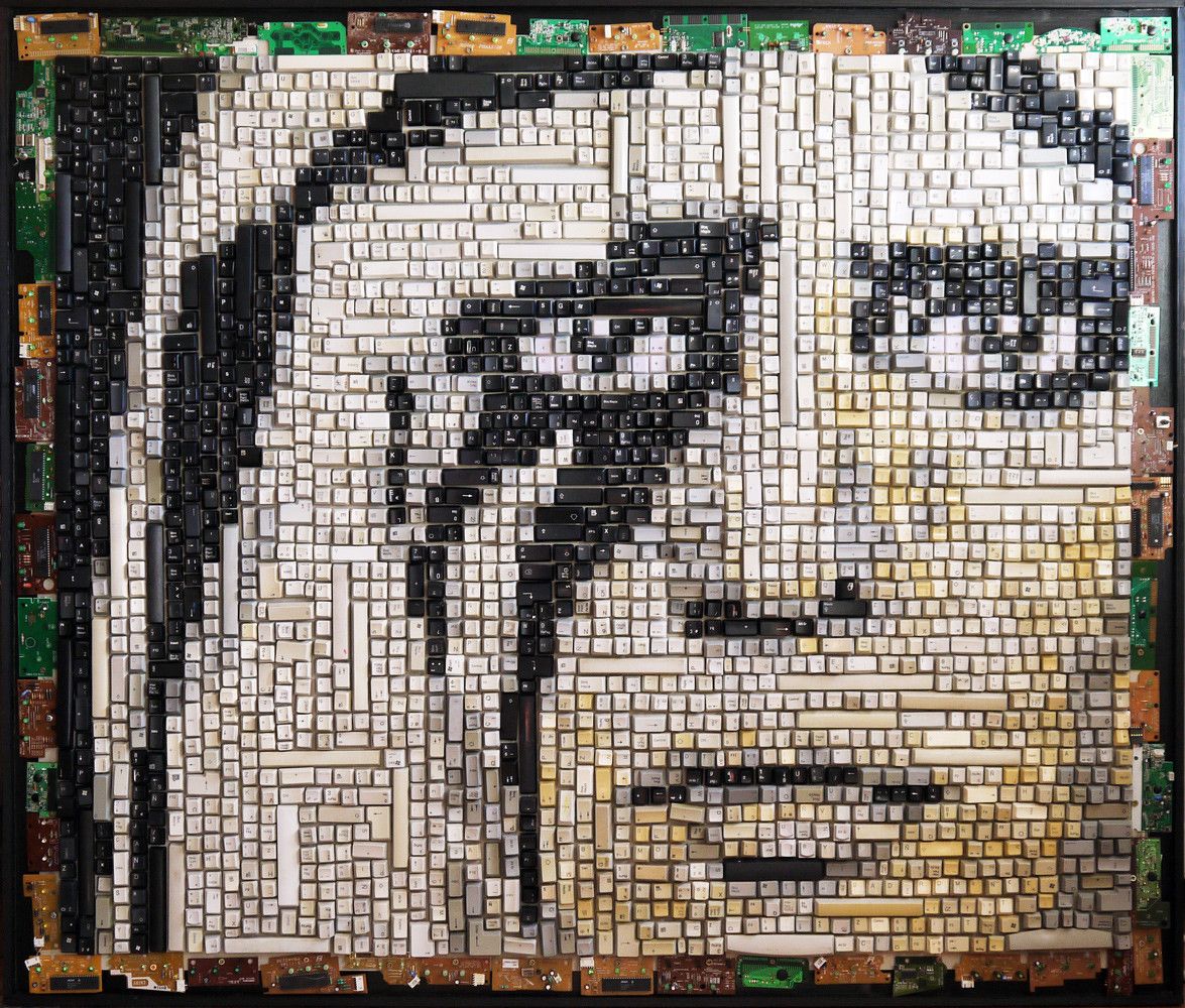 MIXED MEDIA JORGE CASTRO GOMEZ " LADY GAGA "  dimensioni L 100 x H 120 cm.