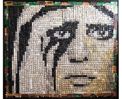 MIXED MEDIA JORGE CASTRO GOMEZ " LADY GAGA " dimensioni L 100 x H 120 cm.