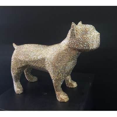 SCULTURA PET LOVERS "GOLD DIAMONDS ZAR" dimensioni L.52,5 x H 38,5 x W 20 cm.