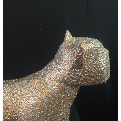 SCULTURA PET LOVERS "GOLD DIAMONDS ZAR" dimensioni L.52,5 x H 38,5 x W 20 cm.