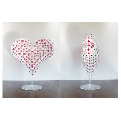 SCULTURA JORGE CASTRO GOMEZ " WHITE HEART " dimensioni L 30 x H 40 x P 15 cm.