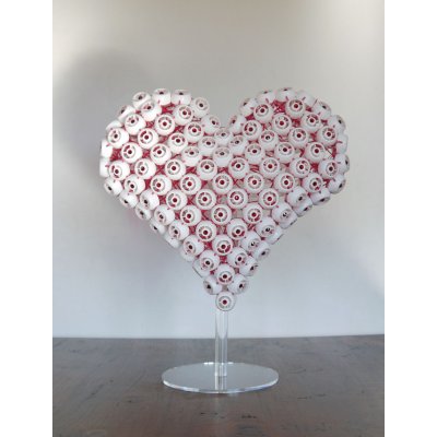 SCULTURA JORGE CASTRO GOMEZ " WHITE HEART " dimensioni L 30 x H 40 x P 15 cm.