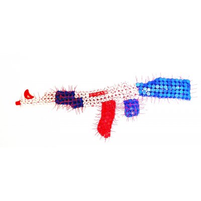 SCULTURA JORGE CASTRO GOMEZ " AK 47 MADE IN FRANCE " dimensioni L 140 x H 20 x P 50 cm.