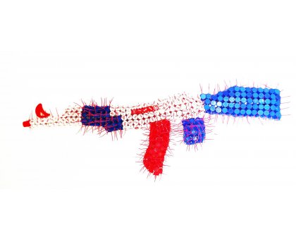 SCULTURA JORGE CASTRO GOMEZ " AK 47 MADE IN FRANCE " dimensioni L 140 x H 20 x P 50 cm.