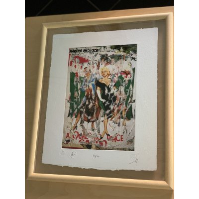 SERIGRAFIA MIMMO ROTELLA ' A QUALCUNO PIACE CALDO' dimensioni L 52 x H 62 cm.,