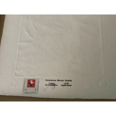 SERIGRAFIA MIMMO ROTELLA ' GLI SPOSTATI ' dimensioni L 52 x H 62 cm.