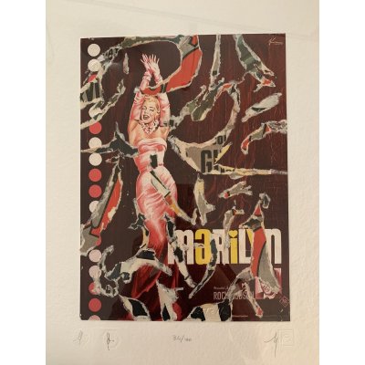 SERIGRAFIA MIMMO ROTELLA ' MARILYN ROCK ' dimensioni L 52 x H 62 cm.