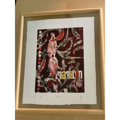 SERIGRAFIA MIMMO ROTELLA ' MARILYN ROCK ' dimensioni L 52 x H 62 cm.