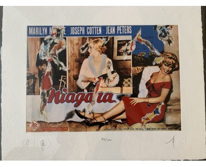 SERIGRAFIA MIMMO ROTELLA ' NIAGARA ' dimensioni L 52 x H 62 cm.