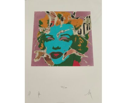 SERIGRAFIA MIMMO ROTELLA ' MARILYN ' dimensioni L 52 x H 62 cm.