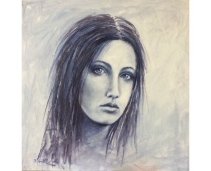 OLIO SU TELA BRUNA BONELLI ' FERMEZZA ' dimensioni L 60 x H 60 cm.