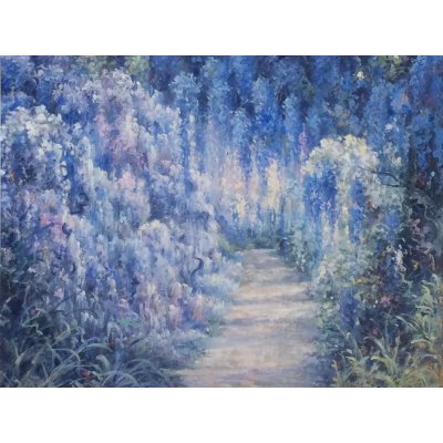 OLIO SU CARTONE BRUNA BONELLI ' POESIA ' dimensioni L 60 x H 50 cm.