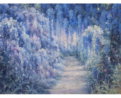 OLIO SU CARTONE BRUNA BONELLI ' POESIA ' dimensioni L 60 x H 50 cm.