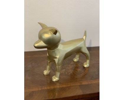 SCULTURA PET LOVERS "GOLD TOMMY" dimensioni L 37,3 x H 29,5 x W 14,8 cm.