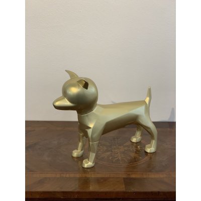 SCULTURA PET LOVERS "GOLD TOMMY" dimensioni L 37,3 x H 29,5 x W 14,8 cm.