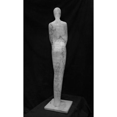 SCULTURA IN MARMO SMAIL ZIZI " TABU' 4 " dimensioni L 19 x H 82 x P 19 cm.