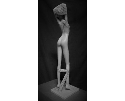 SCULTURA IN MARMO SMAIL ZIZI " RESPIRO " dimensioni L 20 x H 80 x P 18 cm.