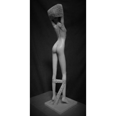 SCULTURA IN MARMO SMAIL ZIZI " RESPIRO " dimensioni L 20 x H 80 x P 18 cm.