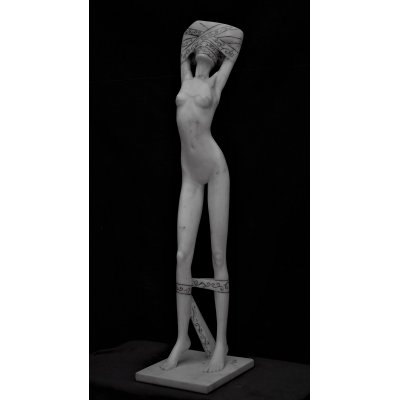 SCULTURA IN MARMO SMAIL ZIZI " RESPIRO " dimensioni L 20 x H 80 x P 18 cm.