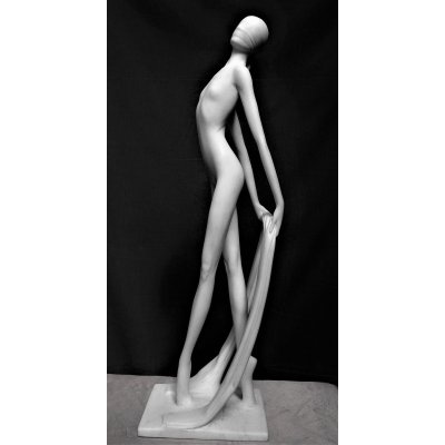 SCULTURA IN MARMO SMAIL ZIZI " A PASSO DI DANZA " dimensioni L 22 H 72 x P 17 cm.