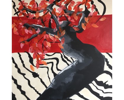 MIXED MEDIA BIANCA BEGHIN ' VIRTUOSISMO ' dimensioni L 80 x H 80 cm.