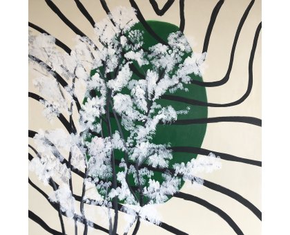 MIXED MEDIA BIANCA BEGHIN " STUPORE " size L 80 x H 80 cm.