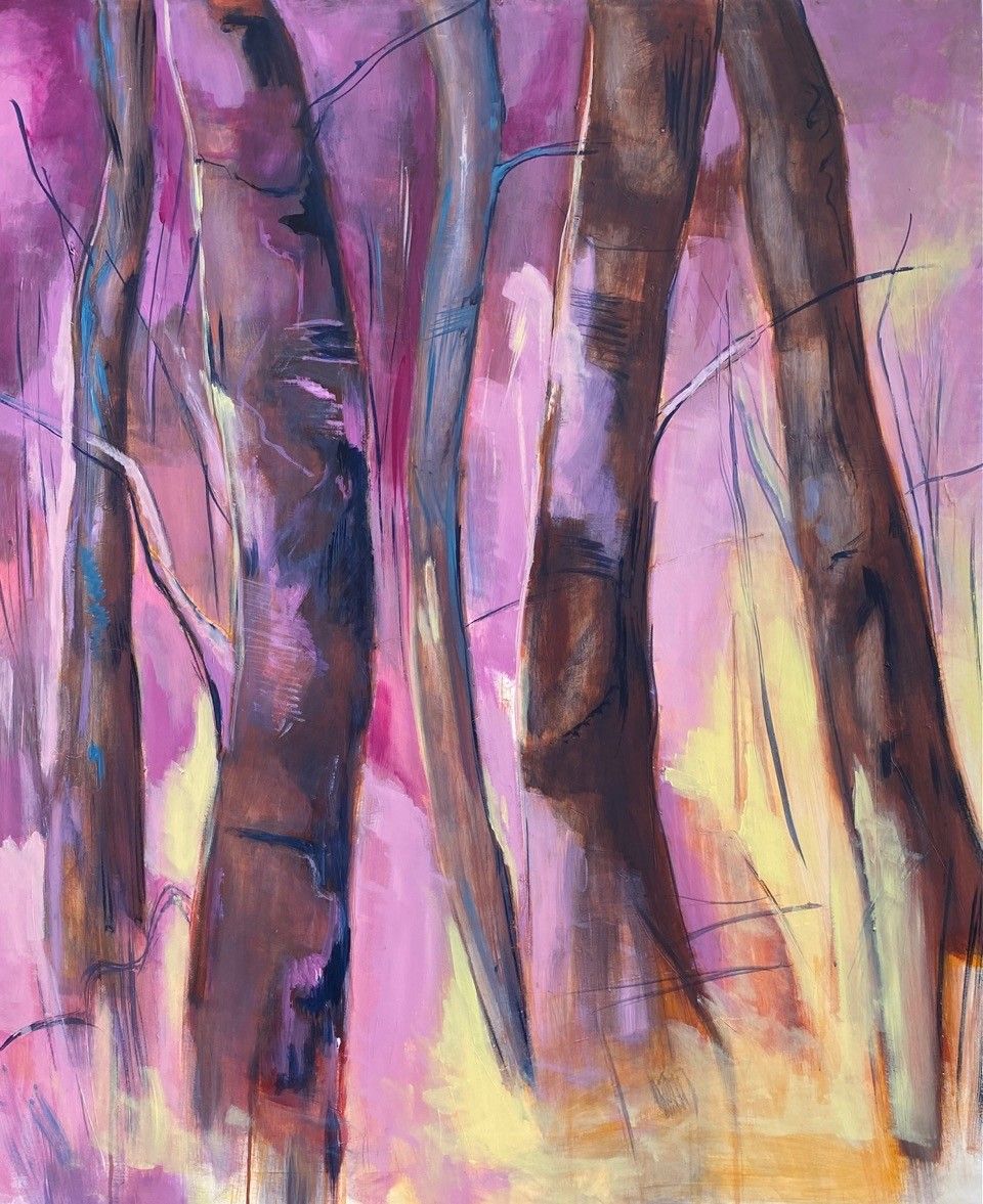 MIXED MEDIA BIANCA BEGHIN " IMPETO "  size  L 80 x H 80 cm.