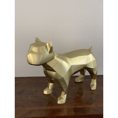 SCULTURA PET LOVERS "GOLD ZAR" dimensioni L 52,5 x H 38,5 x W 20 cm.