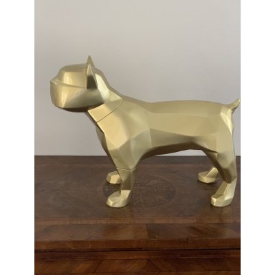 SCULTURA PET LOVERS "GOLD ZAR" dimensioni L 52,5 x H 38,5 x W 20 cm.