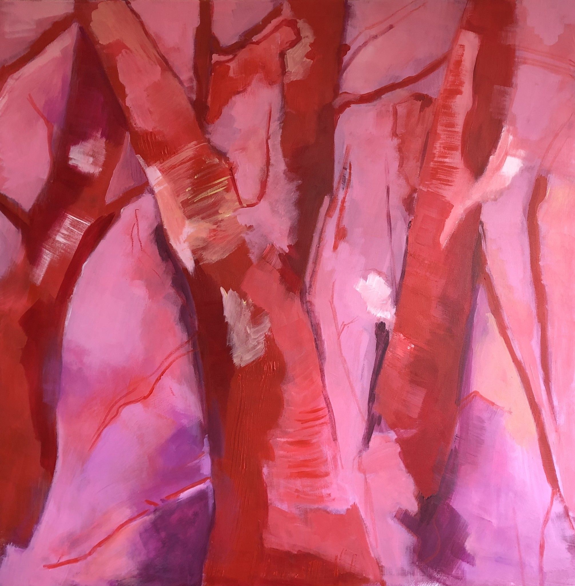 MIXED MEDIA BIANCA BEGHIN " EBBREZZA "  size  L 80 x H 80 cm.