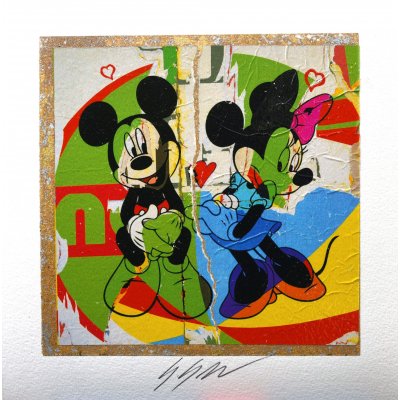 GRAFICA GIULIANO GRITTINI ' TOPOLINO ' dimensioni L 23 x H 23 cm.