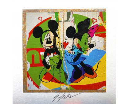 GRAFICA GIULIANO GRITTINI ' TOPOLINO ' dimensioni L 23 x H 23 cm.